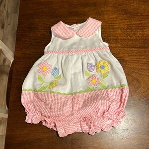 Pink and White Floral Kids One Piece